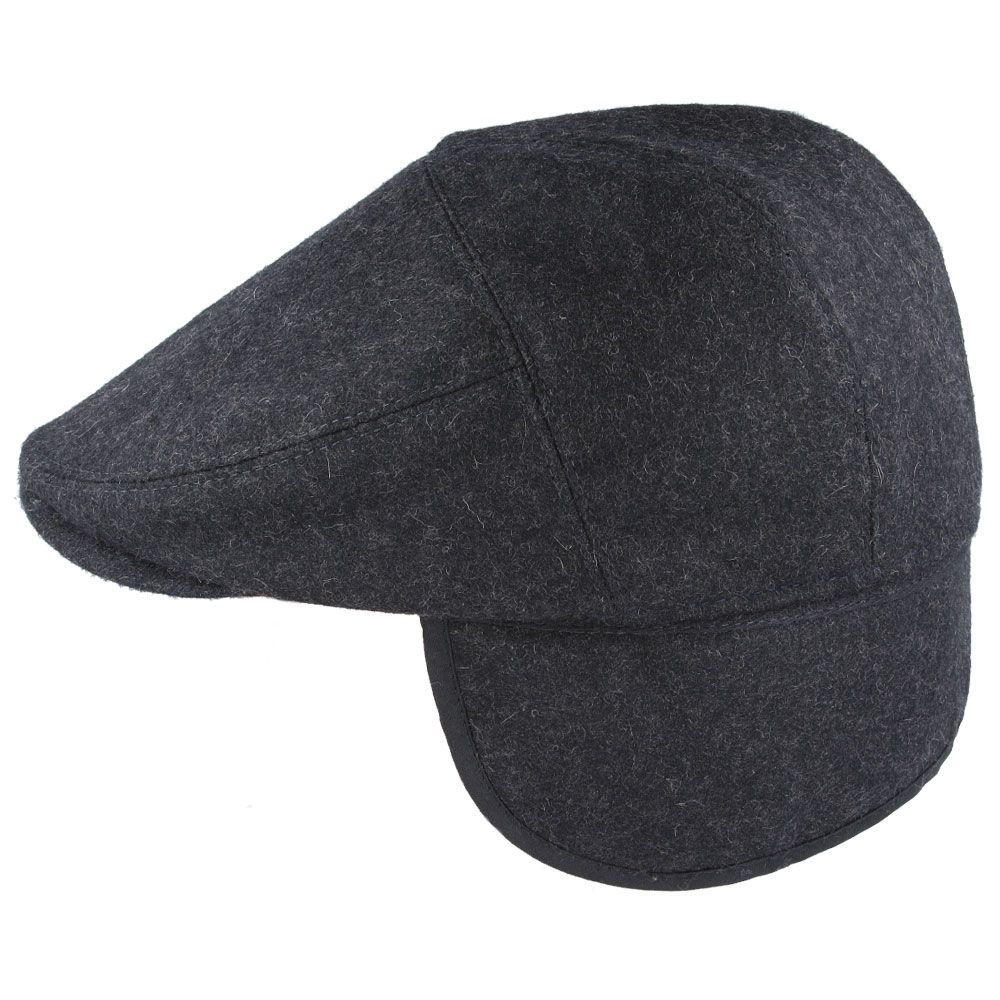 G&H Wool Flat Cap With Ear Muffs