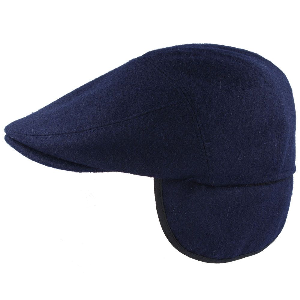 G&H Wool Flat Cap With Ear Muffs