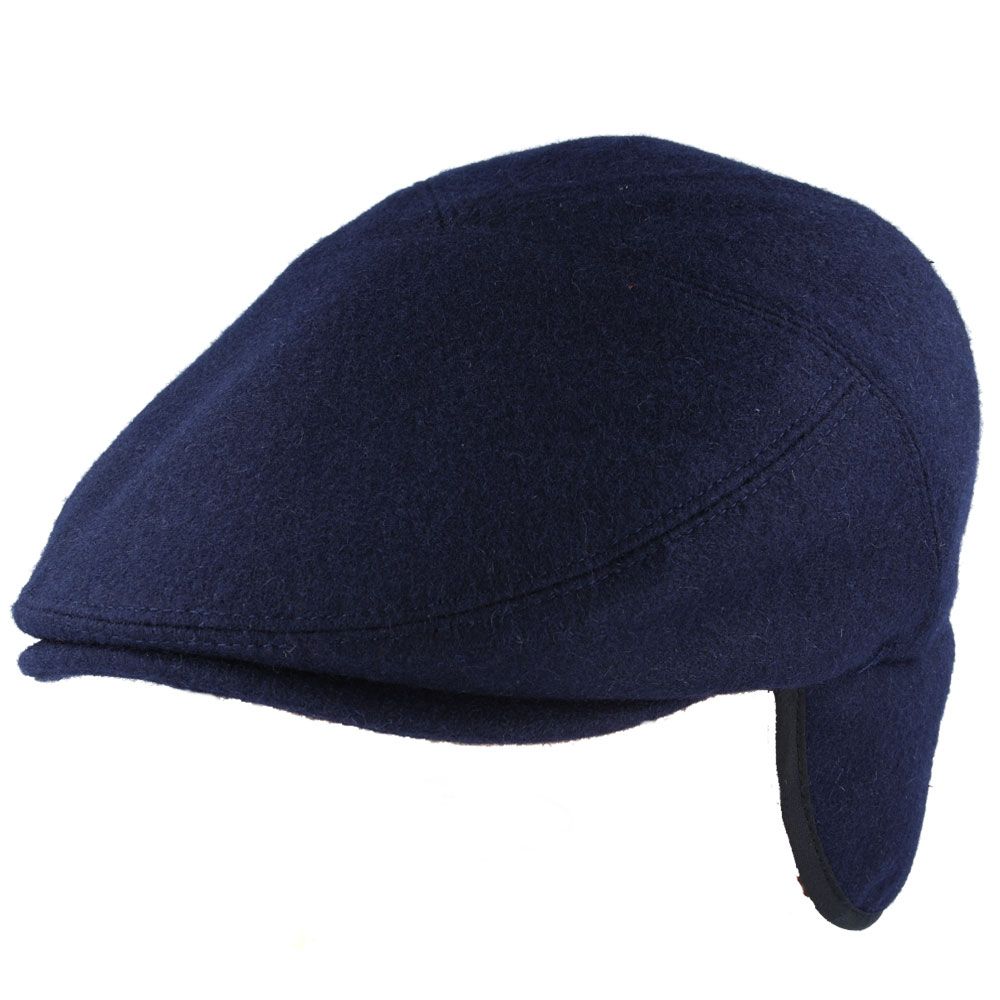 G&H Wool Flat Cap With Ear Muffs