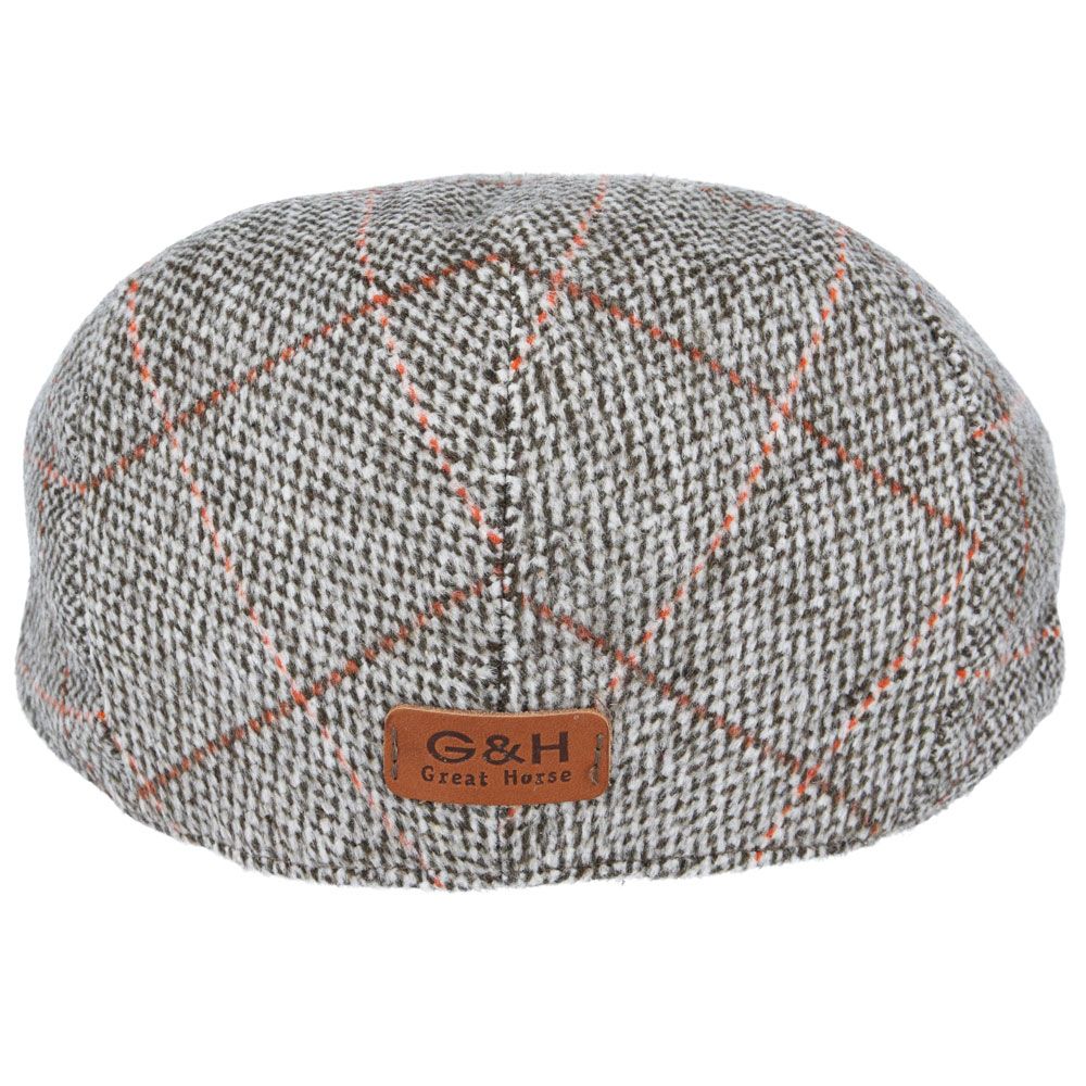 G&H Wool Check Tweed Flat Cap