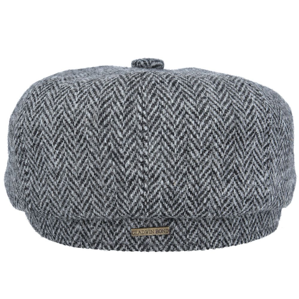 GladwinBond Harris Tweed Wool Herringbone Newsboy Cap