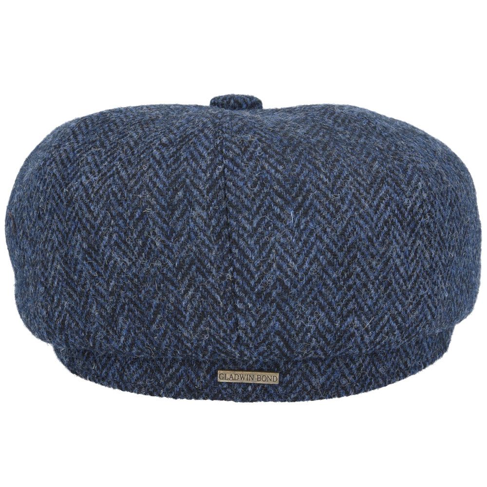 GladwinBond Harris Tweed Wool Herringbone Newsboy Cap