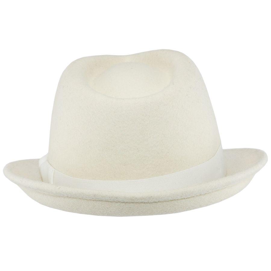Maz Crushable Felt Trilby Hat, White