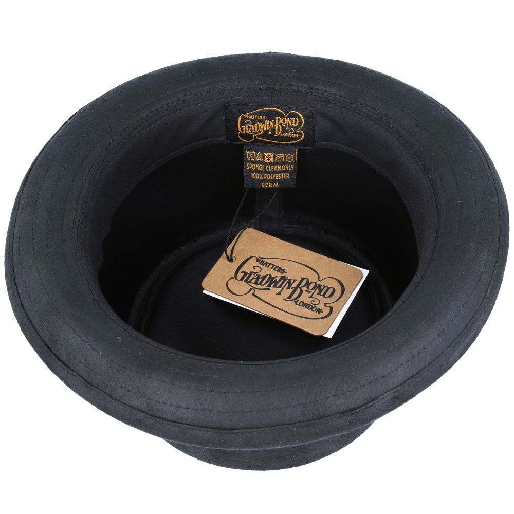 Bullantic - Gladwin Bond Leather Look Pork Pie Hat, Black