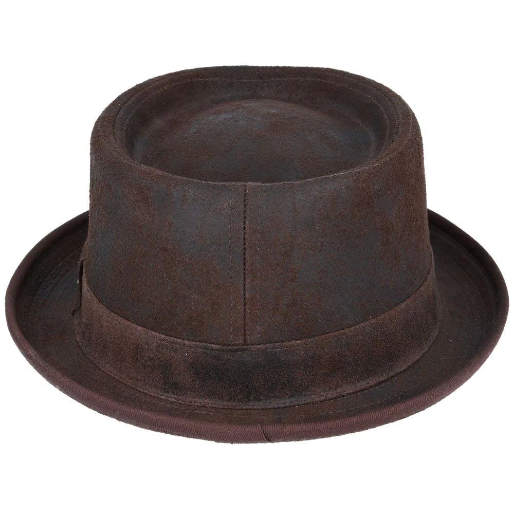 Premium Gladwin Bond Leather Pork Pie Hat