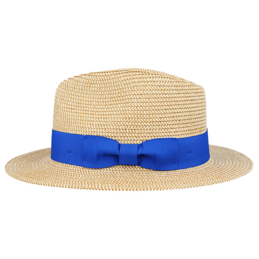 Maz Natural Straw Fedora Hat With a Band