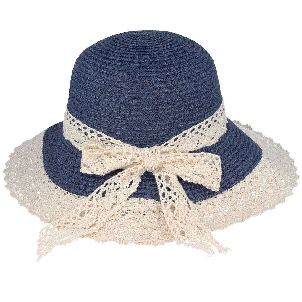 Maz Ladies Summer Sun & Beach Side Floppy Hat With Nice Lace Band & Bow
