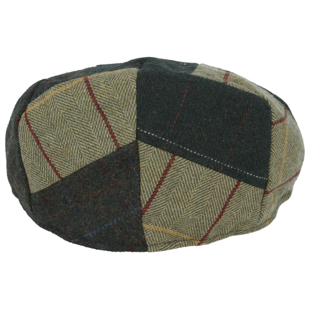 Maz Mix Check Tweed Patchwork Flat Cap