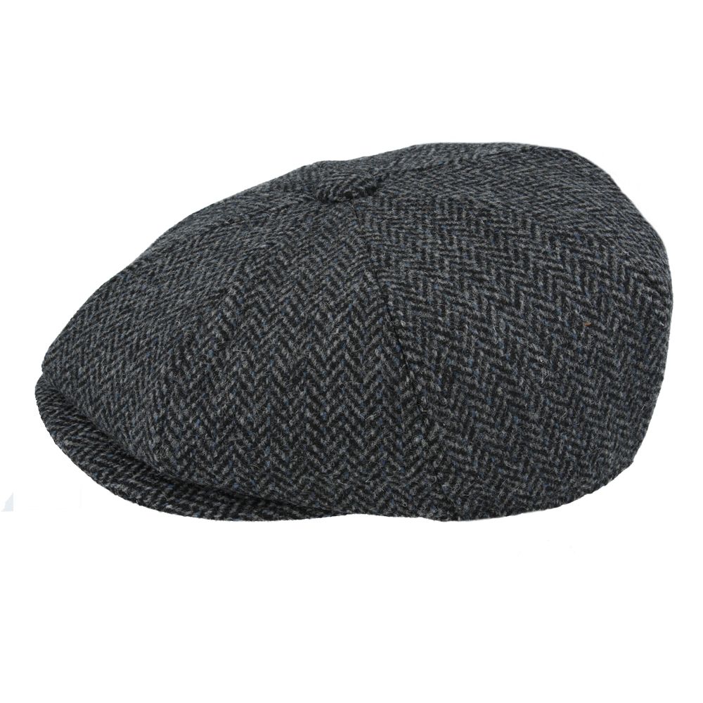 Maz Herringbone 8 Panel Newsboy Cap