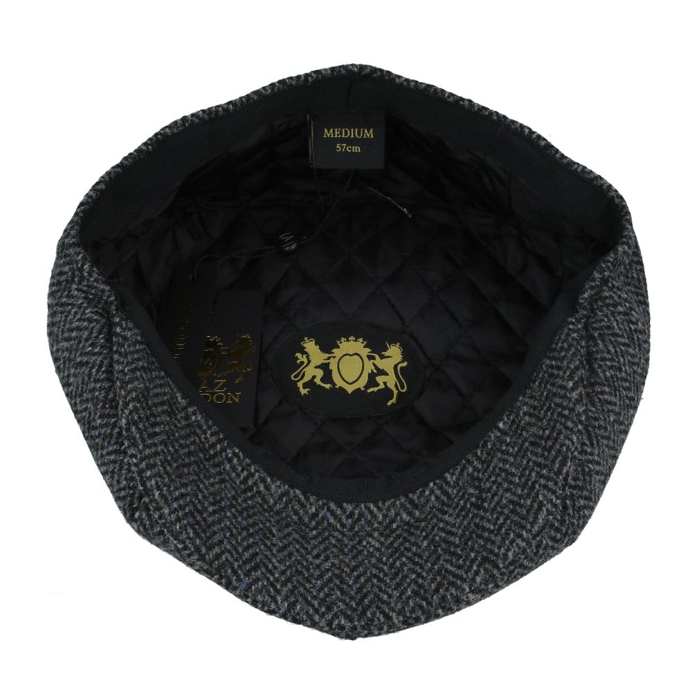 Maz Herringbone 8 Panel Newsboy Cap