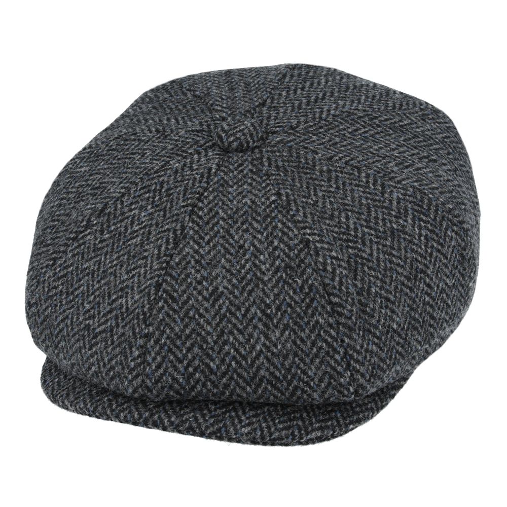 Maz Herringbone 8 Panel Newsboy Cap